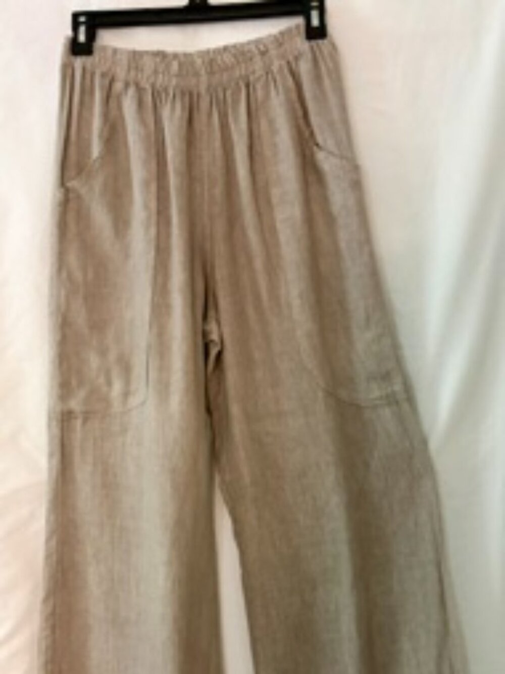 Linen (100%) wide-leg pant, Size 1, beige/oatmeal
